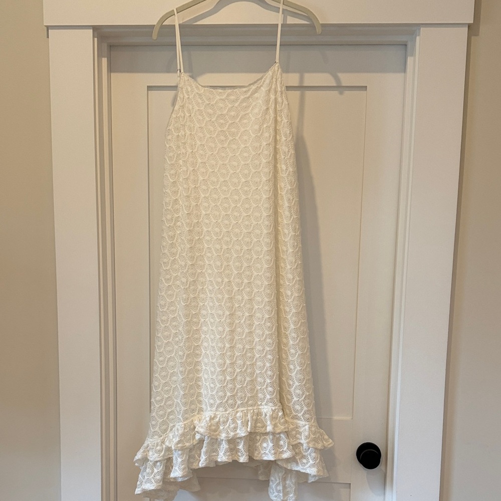 Anthropologie White Lace Maxi Dress